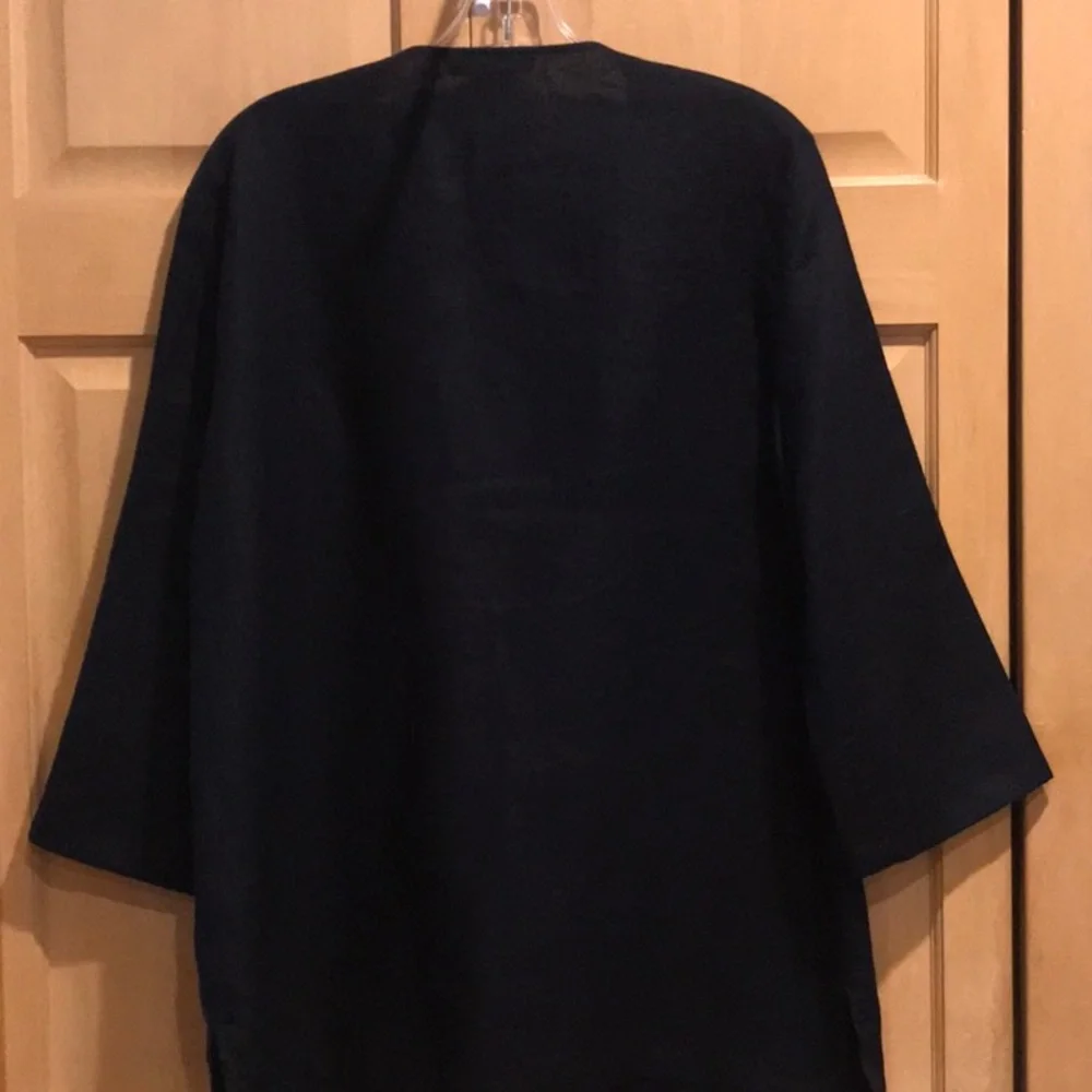 Michael Kors Black Beaded V-Neck Tunic Top